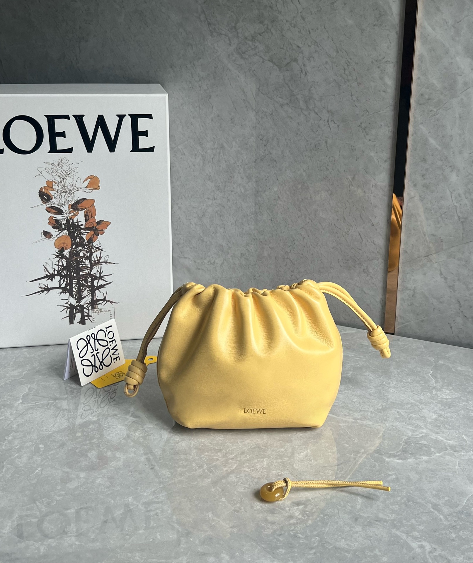 Loewe Mini Flamenco Purse bag in mellow nappa lambskin Yellow